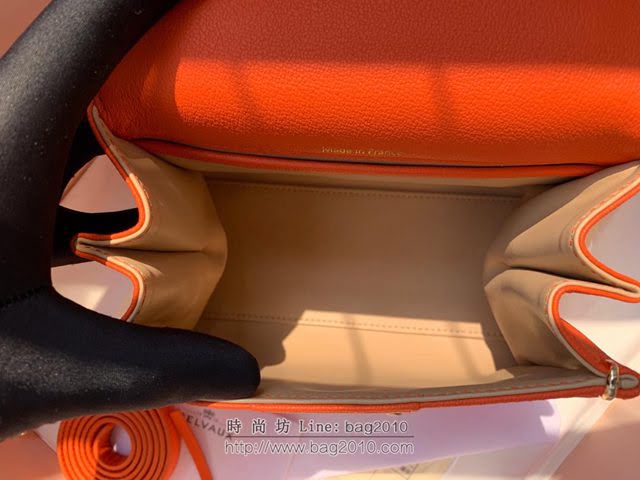 DELVAUX女包 春夏新款 Brillant系列手袋 進口牛皮 德爾沃女手提包 Dv0020 橙色 Delvaux單肩斜挎包  fcs1341
